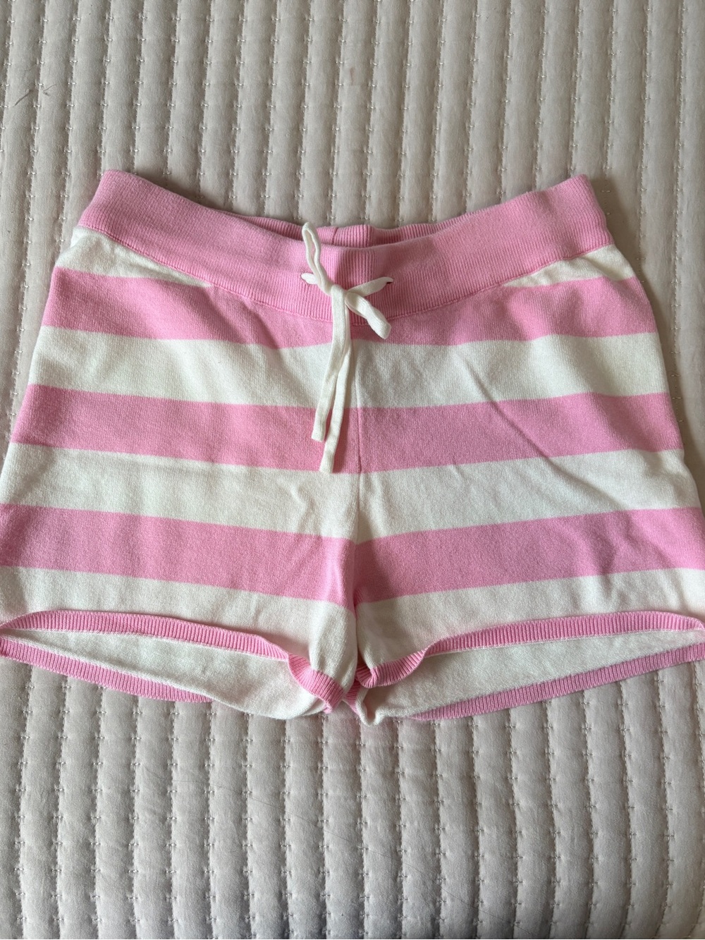 Urban Weekend Pink Striped Shorts / Soft Knit Draw String Pajama Bottoms